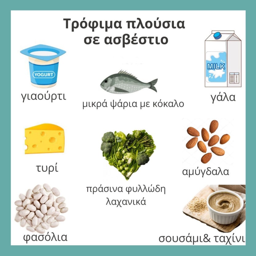 Τρόφιμα πλούσια σε ασβέστιο