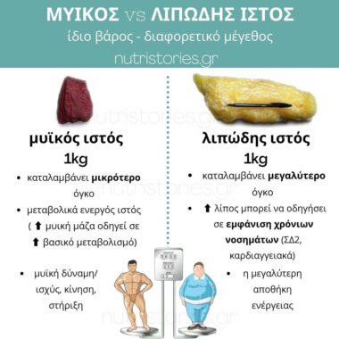 Μυϊκός vs λιπώδης ιστός